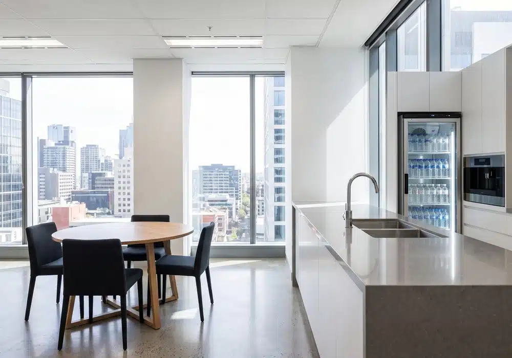 Office kitchen and breakout area cleaned in a Melbourne CBD tower